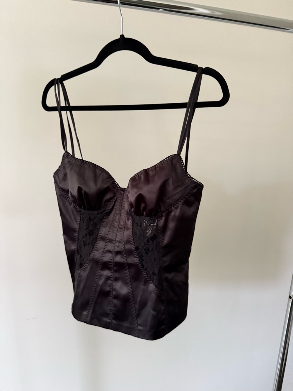 Satin Black D&G corset/bustier top